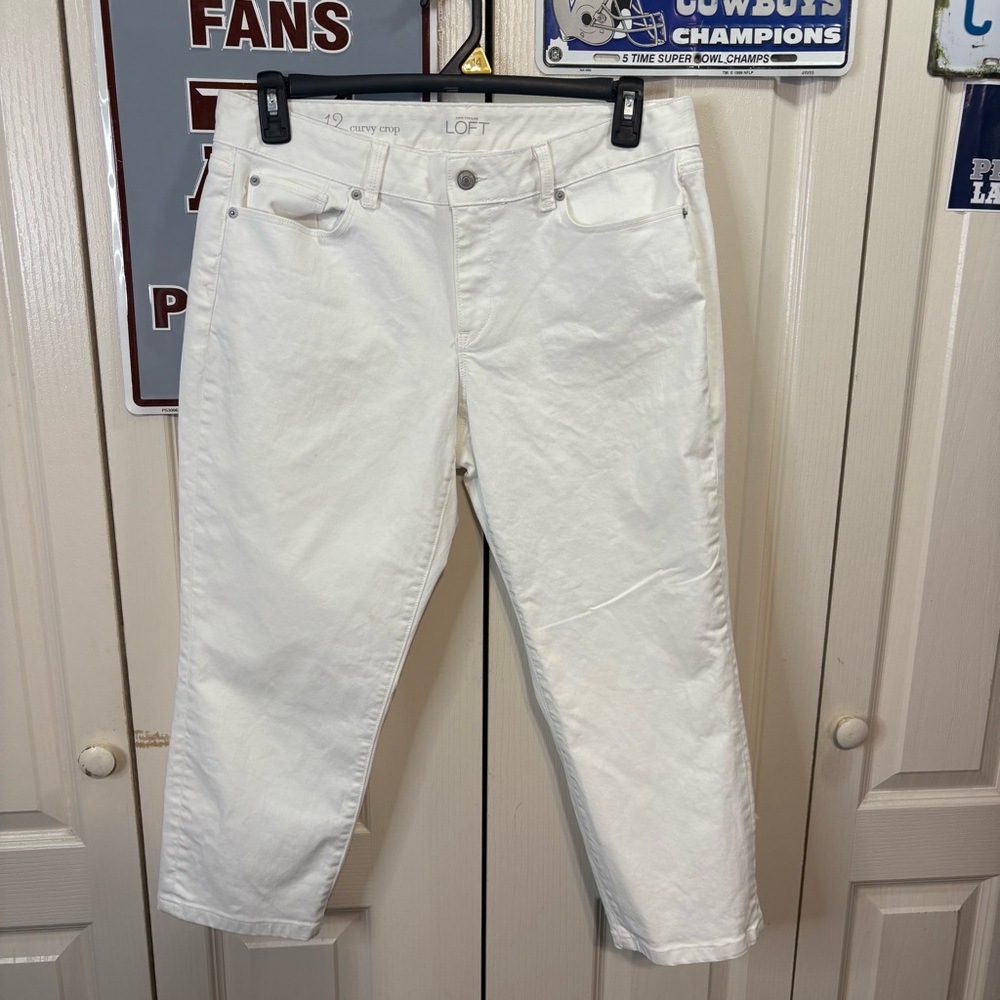 LOFT White Slim Jeans Classic Style Capris